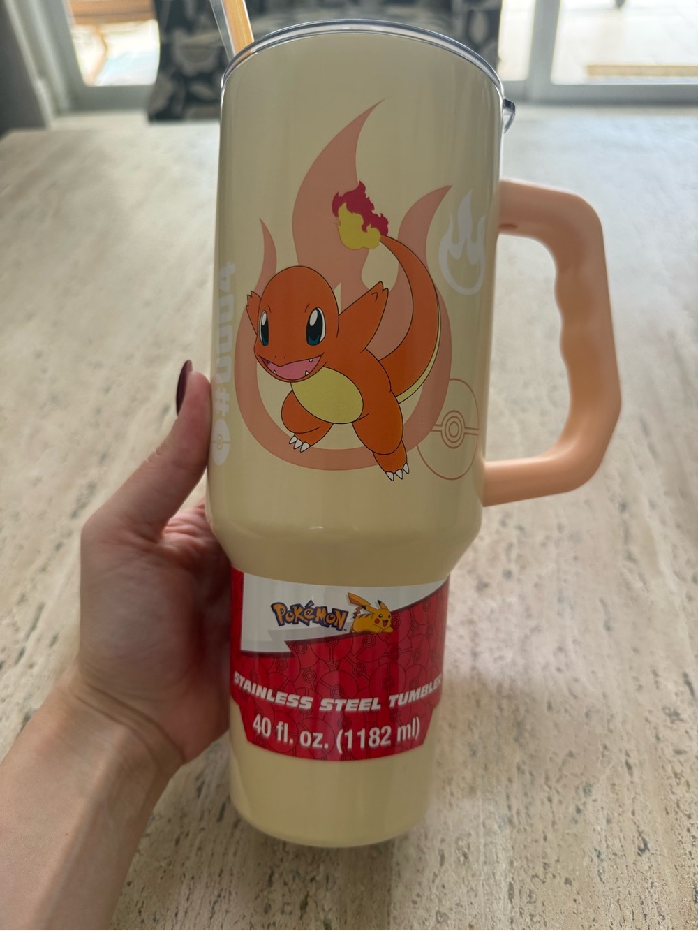 Charmander Beige & Peach Stainless Steel Tumbler - 40 fl oz NWT